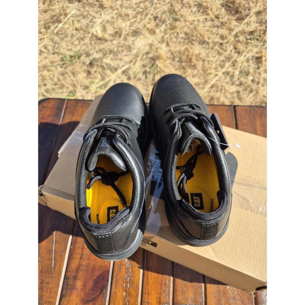 Cat Footwear Women's Prorush Sr+ Oxford Food Service Work Shoes Black Leather 5 - Picture 7 of 9